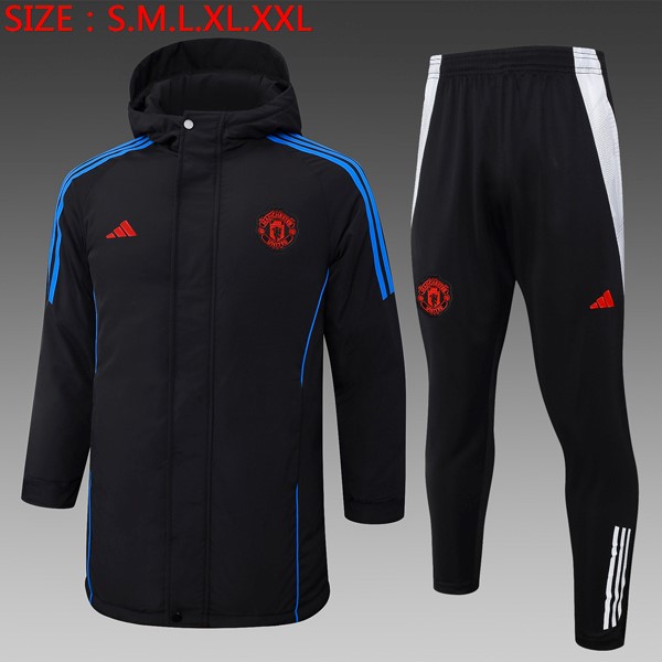 Abrigo Manchester United Conjunto Completo 2024-2025 Negro